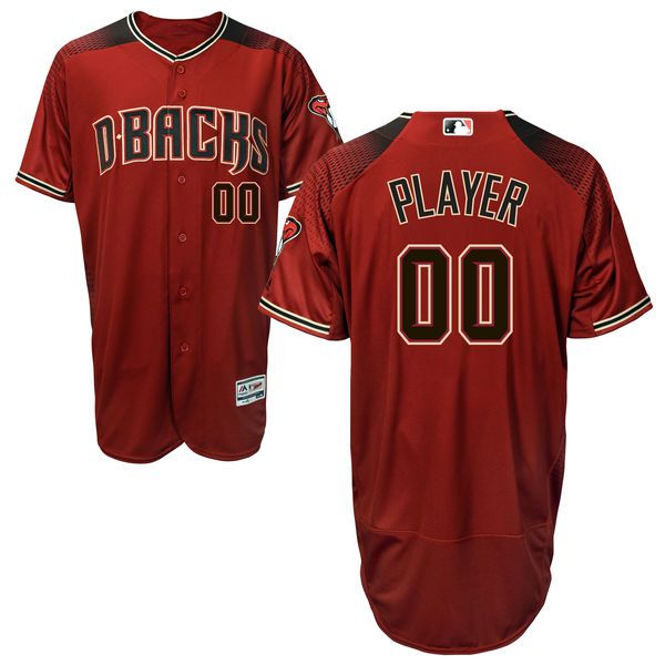 Men Arizona Diamondbacks Majestic Red Alternate Brick Flex Base Authentic Collection Custom MLB Jersey